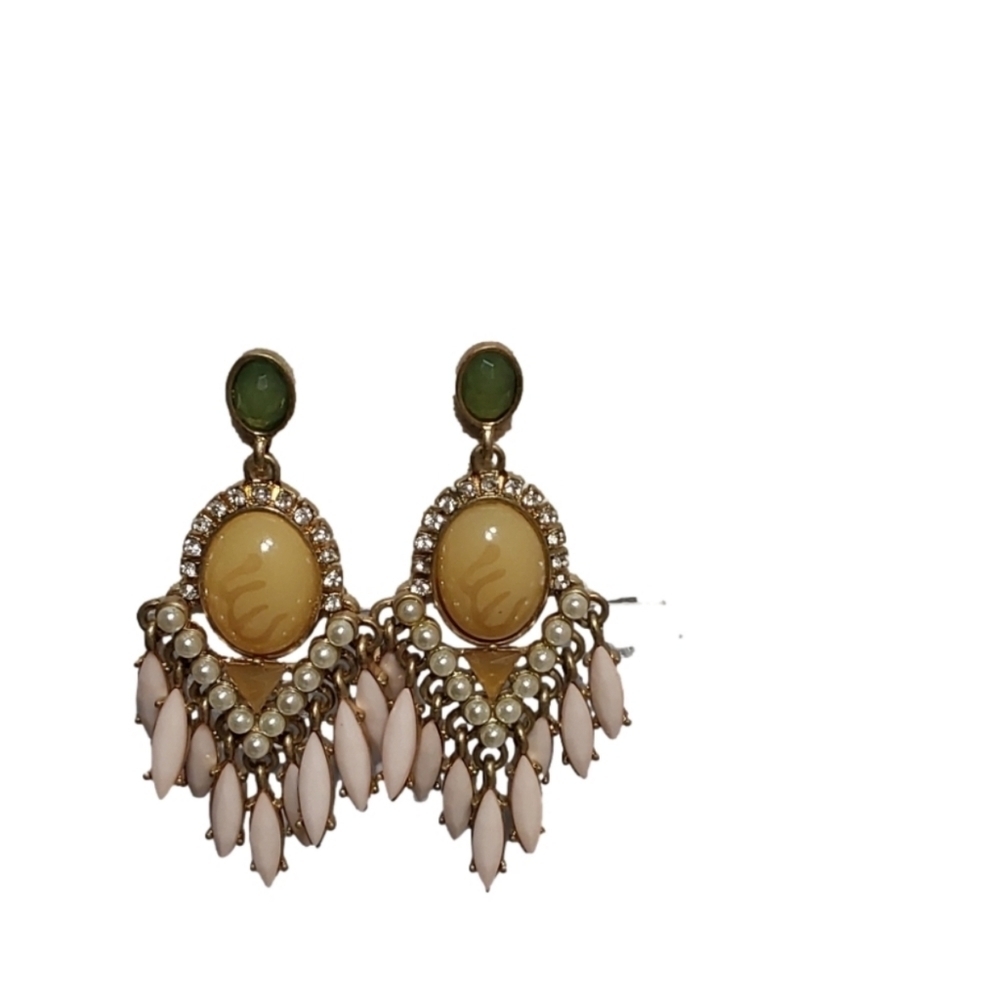 BIJOUX BAR DINGLE PINK‎ & PEARL  EARRINGS